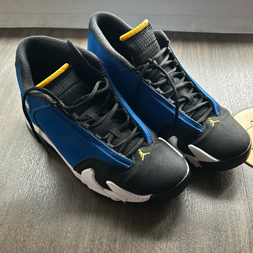 Blue black and yellow